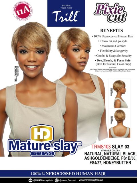 Mane Concept Trill Pixie Cut HD Mature Slay Full Wig -TRMS103 SLAY 03