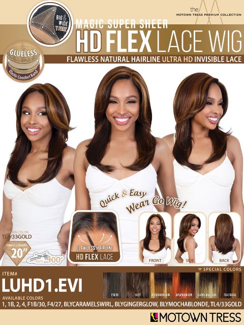 Motown Tress HD Flex Invisible Lace Wig - LUHD1.EVI