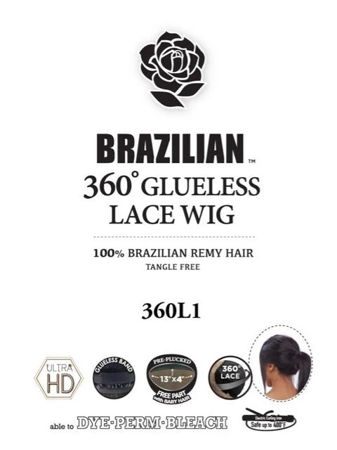 Harlem 125 100%  Brazilian Remy 360° Glueless Lace Wig 20" - 360L1