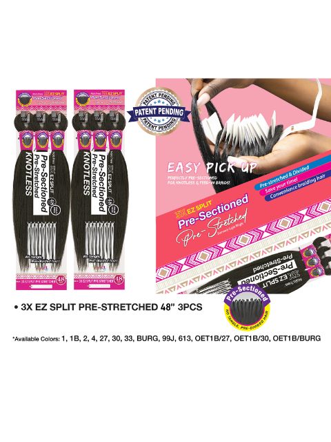 [MULTI PACK DEAL] Janet Collection 3X EZ SPLIT Pre-Stretched Braid 48"- 5PCS