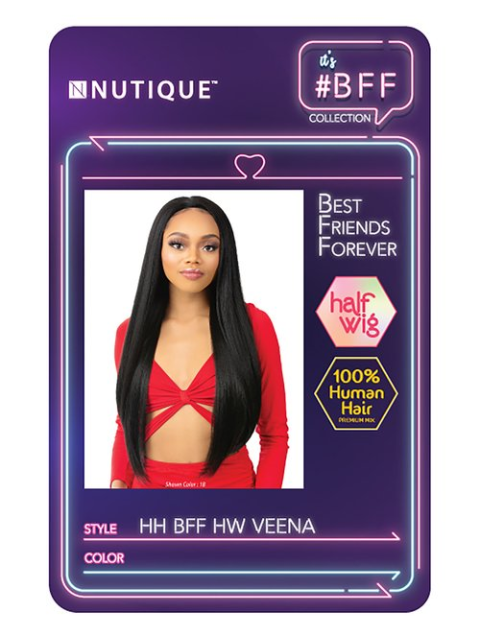 Nutique BFF Collection 100% Human Hair Mix Half Wig - HW VEENA
