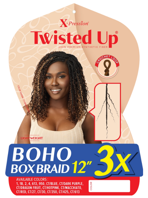 [MULTI PACK DEAL] Outre X-Pression Twisted Up 3X BOHO BOX Braid 12