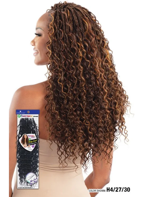 Shake N Go FreeTress Pre-Stretched 3X DEEP CURL BOHO BRAIDS 18"