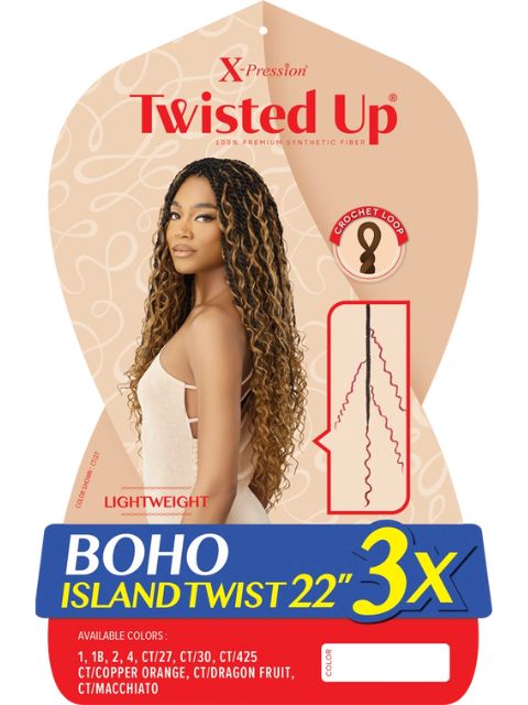 [MULTI PACK DEAL] Outre X-Pression Twisted Up Crochet Braid 3X BOHO ISLAND TWIST 22" - 10pcs