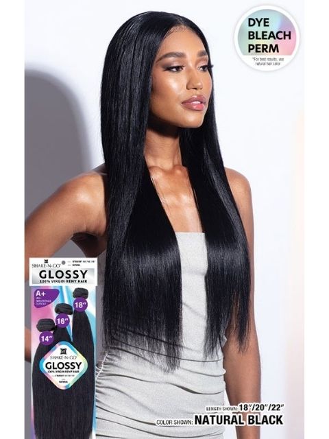 Shake N Go Glossy 100% Virgin Remy Hair STRAIGHT 3pcs