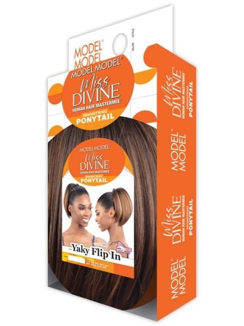 Model Model Miss Divine Human Hair Blend MasterMix Drawstring Ponytail- YAKY FLIP IN