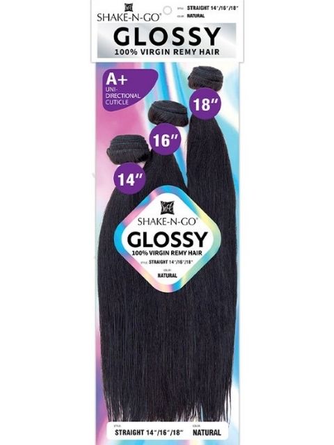 Shake N Go Glossy 100% Virgin Remy Hair STRAIGHT 3pcs