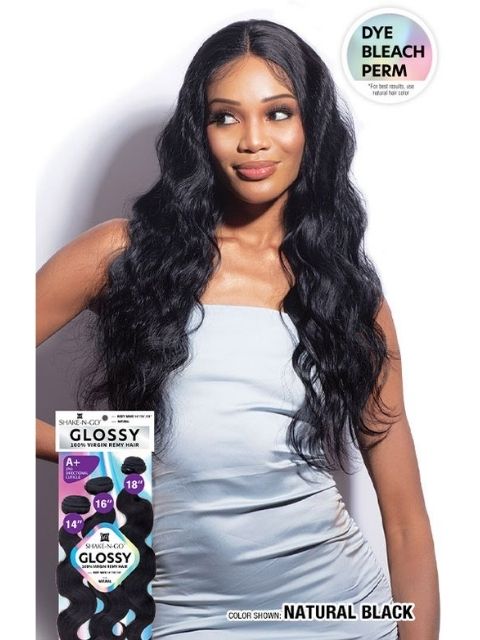 Shake N Go Glossy 100% Virgin Remy Hair BODY WAVE 3pcs