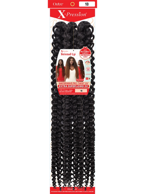 Outre X-Pression Twisted Up 3X WATERWAVE FRO TWIST EXTRA SUPER LONG Crochet Braid 26