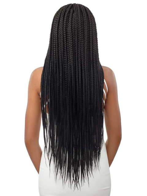 Outre Pre-Braided 4x4 Glueless Lace Front Wig - MIDDLE PART FEED-IN BOX BRAIDS 36"