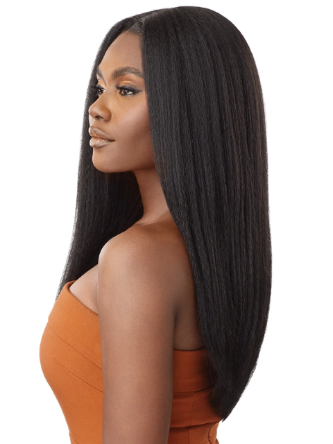 Outre Human Hair Blend 5x5 Lace Closure Wig - HHB Kinky Straight 24 Dr Ginger Brown