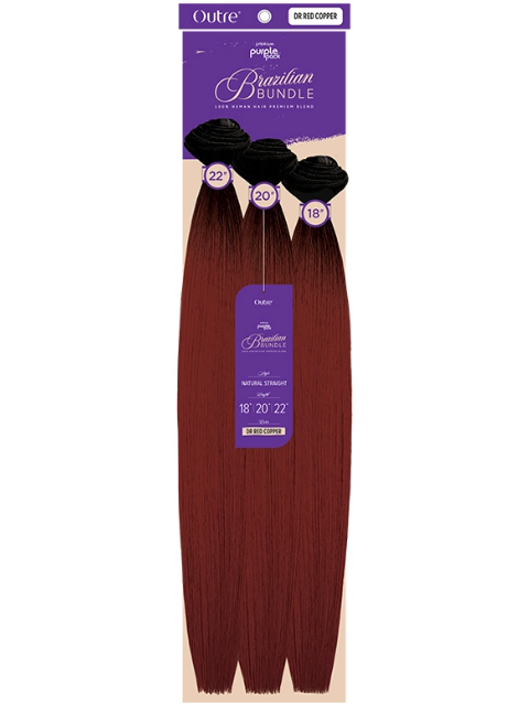 Outre Premium Purple Pack Brazilian Bundle NATURAL STRAIGHT Weave 3pcs