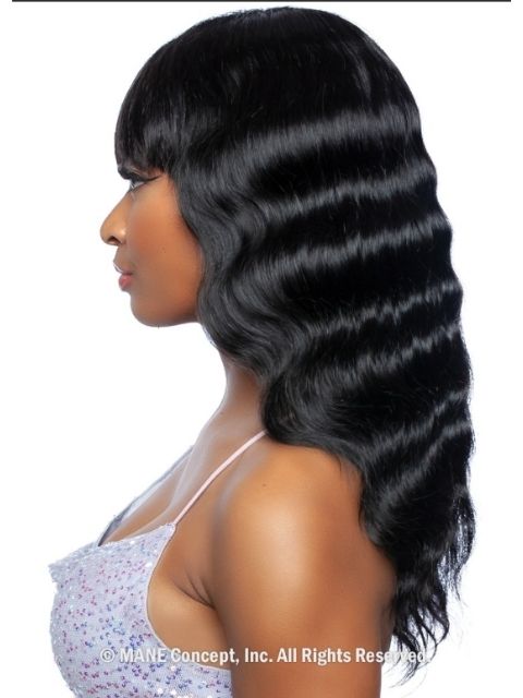 Mane Concept Trill 11A 100% Unprocessed Human Hair Full Wig - TRM118 BARREL WAVE FULL BANG 22"