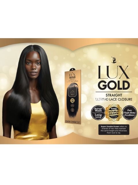 Harlem 125 Lux Gold Remi Human Hair Ultra HD Lace 4x5 Closure STRAIGHT (LSC)