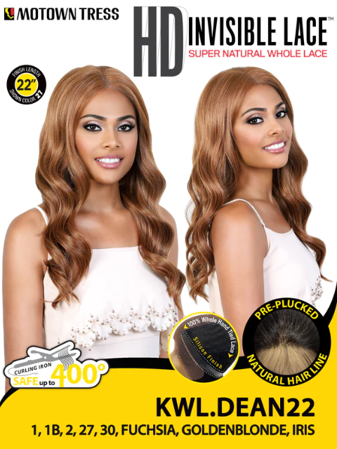 Motown Tress HD Invisible Lace Super Natural Whole Lace Wig - KWL.DEAN22