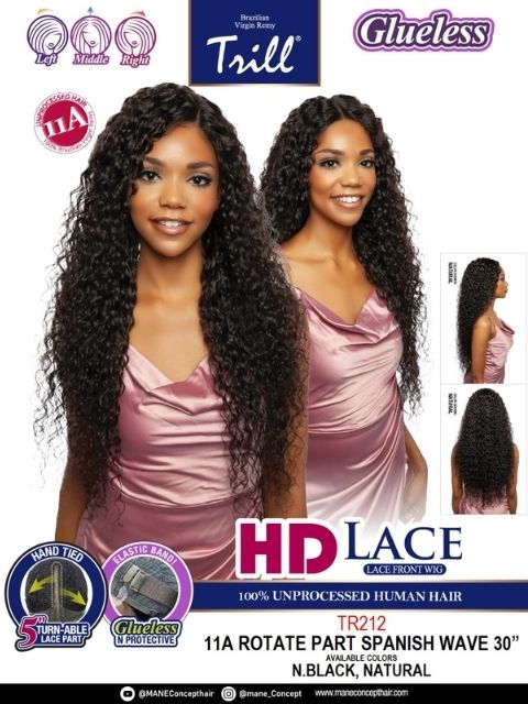 Mane Concept Trill 100% Unprocessed Human Hair HD Lace Front Wig - TR212 SPANISH WAVE 30"