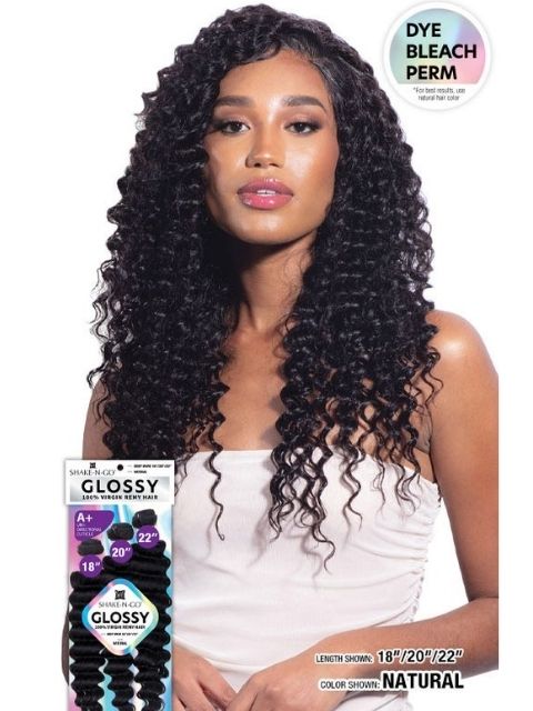 Shake N Go Glossy 100% Virgin Remy Hair DEEP WAVE 3pcs 18"20"22"