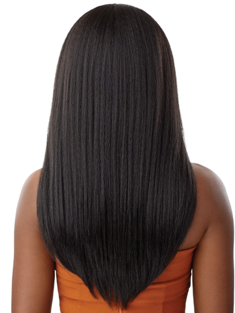 Outre Human Hair Blend 5x5 Lace Closure Wig - HHB Kinky Straight 24 Dr Ginger Brown
