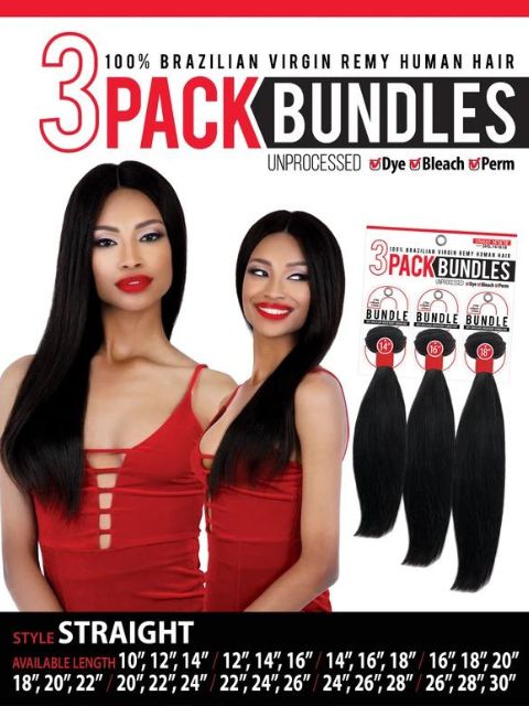 Seduction 100% Human Hair 3 Pack Bundle STRAIGHT" (SHS)