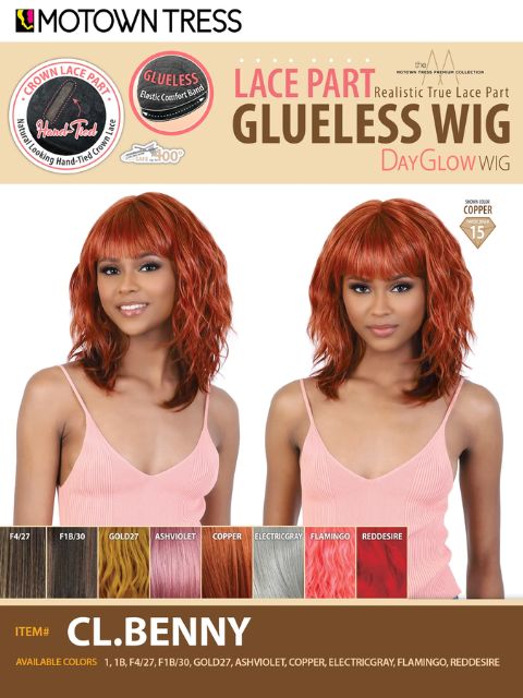 Motown Tress Premium Collection Day Glow Crown Lace Part Glueless Wig - CL.BENNY