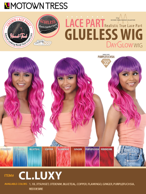 Motown Tress Premium Collection Glueless Day Glow Lace Part Wig - CL.LUXY