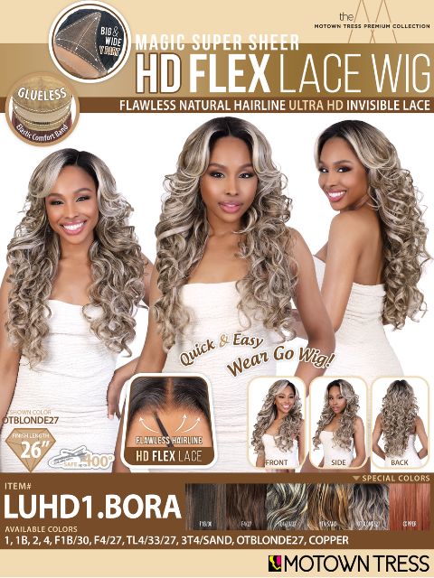 Motown Tress HD Flex Invisible Lace Wig - LUHD1.BORA