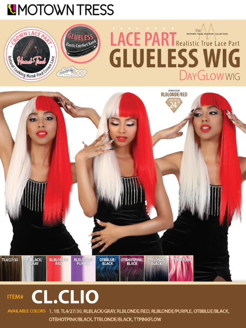 Motown Tress Premium Collection Day Glow Lace Part Glueless Wig - CL.CLIO