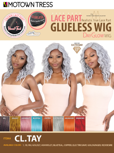 Motown Tress Premium Collection Day Glow Crown Lace Part Glueless Wig - CL.TAY