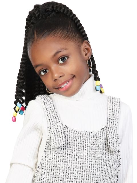 Motown Tress Kidikidi Drawstring Ponytail CANDY POP 8" Senegal Twist w/ Beads