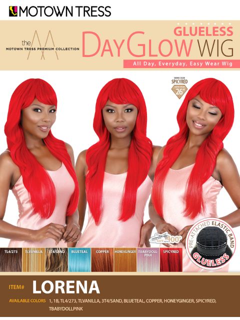 Motown Tress Premium Collection Glueless Day Glow Wig - LORENA