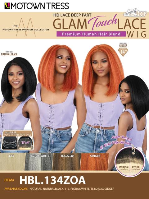 Motown Tress Glam Touch Glueless HD Lace Deep Part Lace Wig - HBL.134ZOA