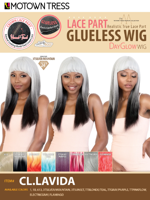 Motown Tress Premium Collection Day Glow Crown Lace Part Glueless Wig - CL.LAVIDA