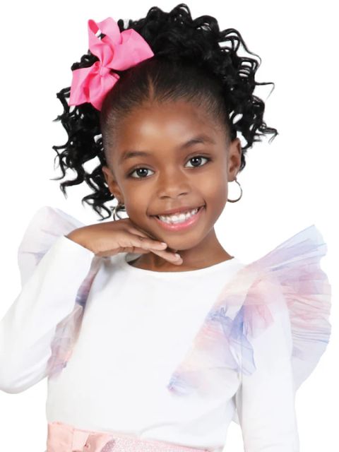 Motown Tress Kidikidi Drawstring Ponytail PRINCESS CURL 8" Deep Curl