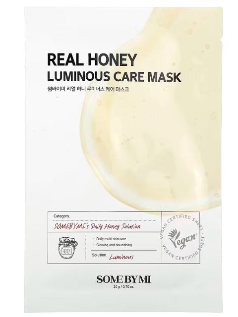 SOME BY MI, Real Honey, Luminous Care Beauty Mask, 1 Sheet