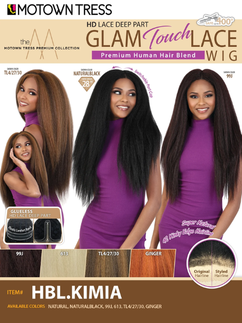 Motown Tress Glam Touch Glueless HD Lace Deep Part Lace Wig - HBL.KIMIA