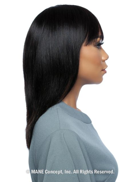 Mane Concept Trill 100% Unprocessed Human Hair Full Wig - TR101 STRAIGHT FULL BANG 16"