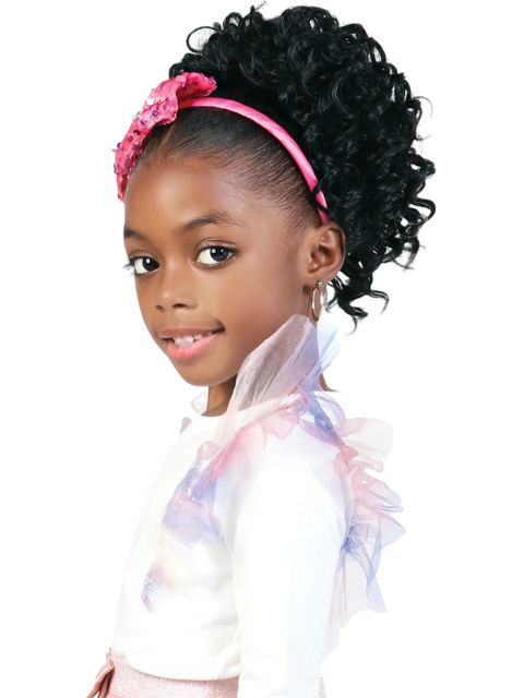 Motown Tress Kidikidi Drawstring Ponytail PRINCESS CURL 8" Deep Curl