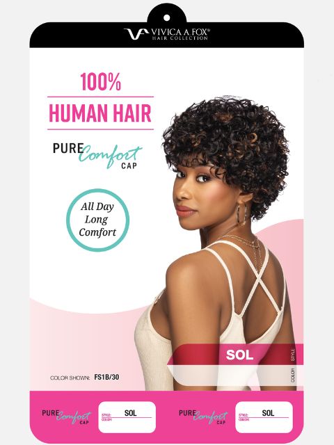 Vivica A Fox 100% Human Hair Pure Comfort Cap Wig - SOL