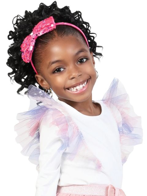 Motown Tress Kidikidi Drawstring Ponytail PRINCESS CURL 8" Deep Curl