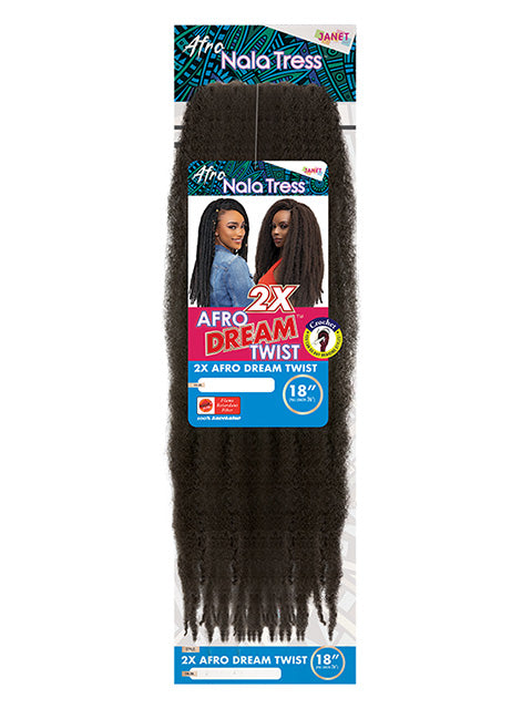 [MULTI PACKS DEAL] Janet Collection Nala Tress 2X AFRO DREAM TWIST Crochet Braid 18"- 5PCS