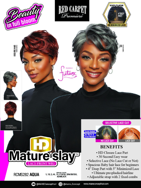 Mane Concept Red Carpet HD MatureSlay Lace Front Wig - RCMS282 AQUA