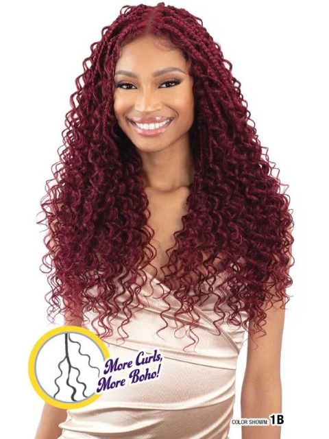 Shake N Go FreeTress Equal HD13x5 Braided Whole Lace Wig- MISTY BOHO BOX 24"