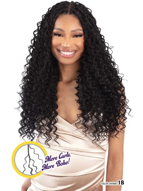 Shake N Go FreeTress Equal HD13x5 Braided Whole Lace Wig- MISTY BOHO BOX 24"