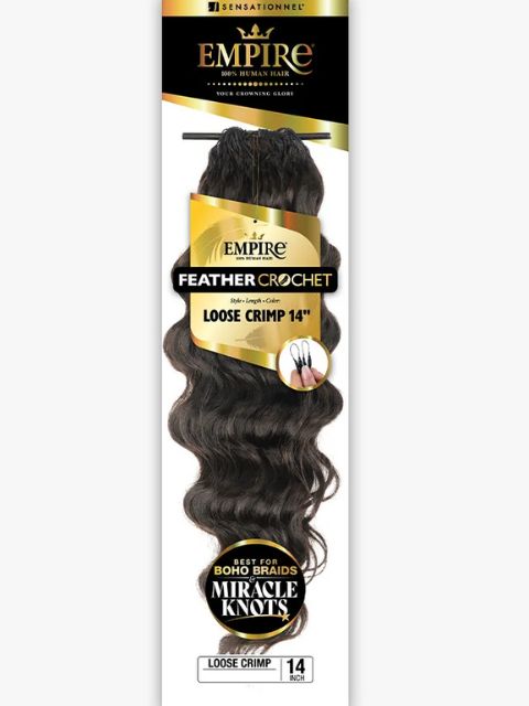 Sensationnel Empire Feather 100% Human Hair Crochet Braid-LOOSE CRIMP ...