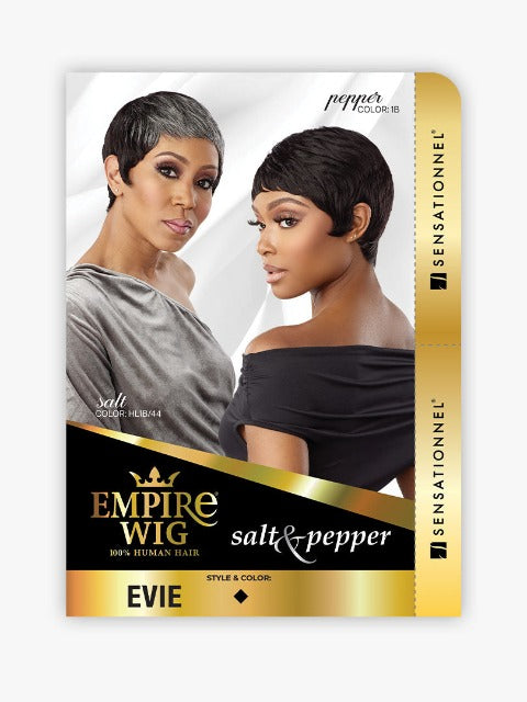 Sensationnel Empire Celebrity Human Hair Salt & Pepper Wig - EVIE