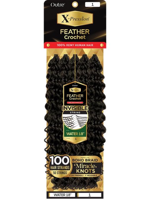 Outre X-Pression 100% Remy Human Hair Feather Crochet Braid(Pre-Loop ...