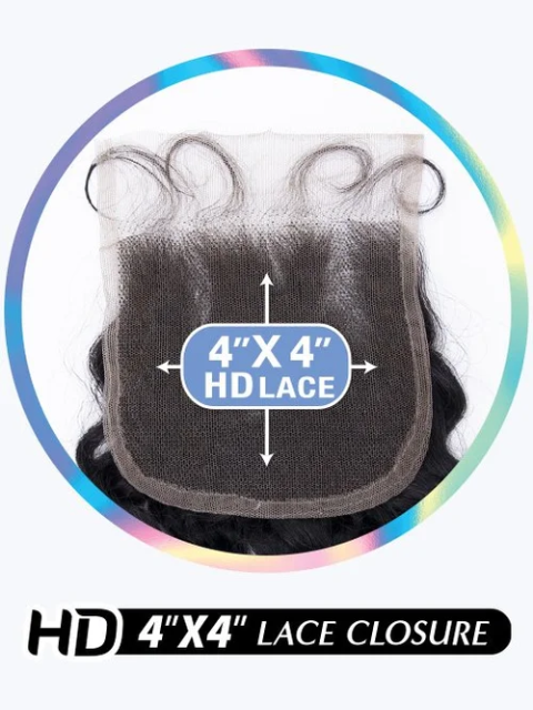 Shake N Go Glossy 100% Virgin Remy Hair HD 4x4 BODY WAVE LACE" Closure