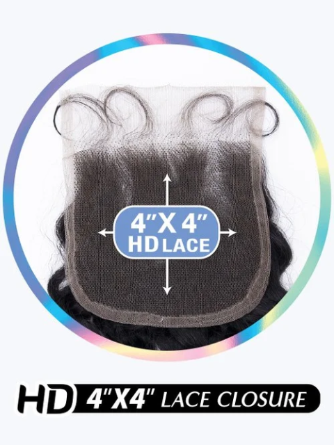 Shake N Go Glossy 100% Virgin Remy Hair HD 4x4 STRAIGHT LACE" Closure