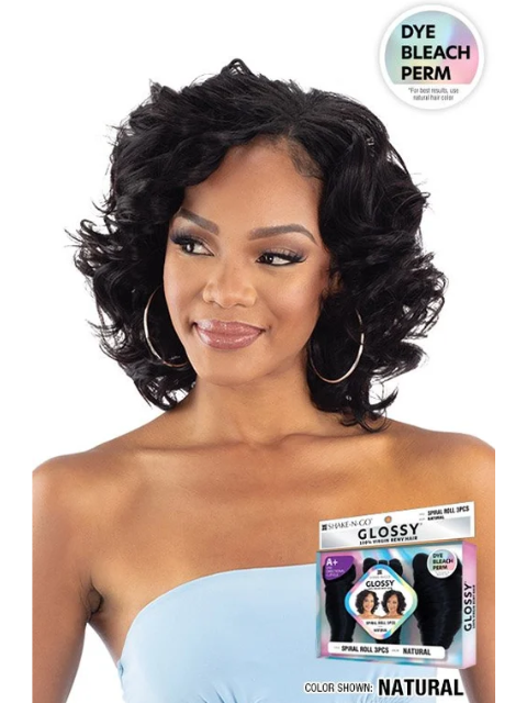 Shake N Go Glossy 100% Virgin Remy Hair SPIRAL ROLL 3PCS