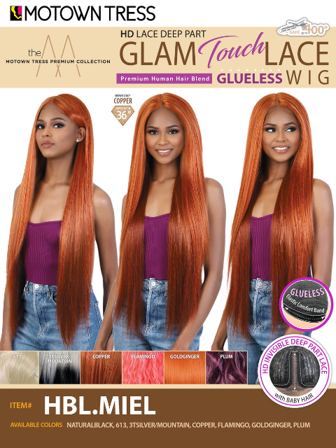 Motown Tress Glam Touch Glueless HD Lace Deep Part Lace Wig - HBL.MIEL